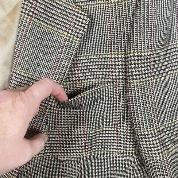 Jos. A. Bank 100% Wool Sport Coat Men’s 44L Glen Plaid Blazer Made in USA - Picture 7 of 13